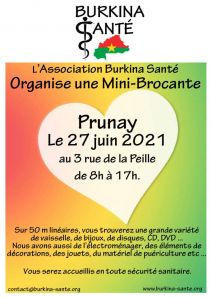 Affiche de notre mini brocante du dimanche 27 juin 2021.
